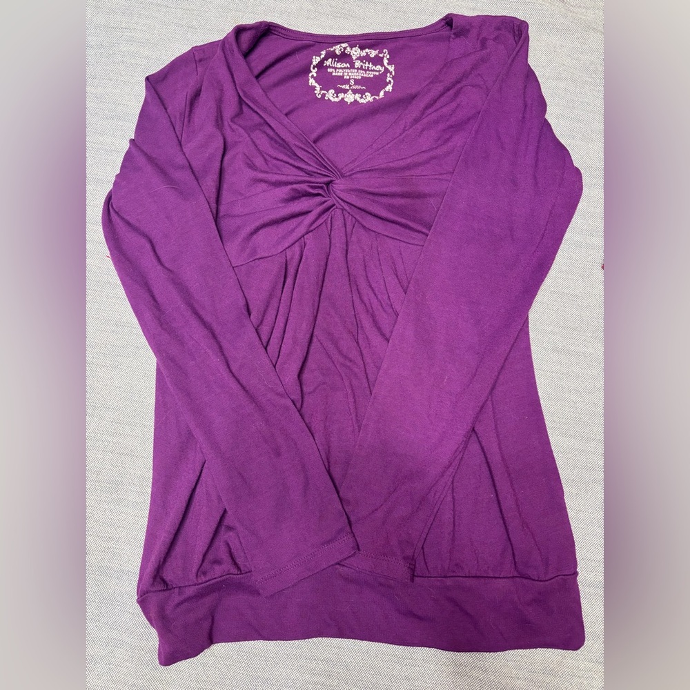 ⭕️Chic Purple Twist Front Blouse Maternity